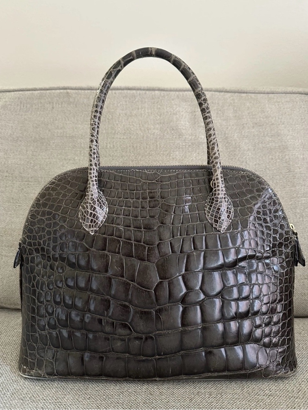 Vintage Fontana Di Trebbia/Fontana Milano 1915 Exotic Genuine Crocodile Leather